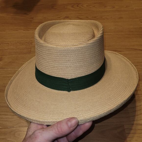 Vntg Mens Palm Leaf Hat Handcrafted Woven From Palm Leaves Maya Quiche Indians - Picture 3 of 7